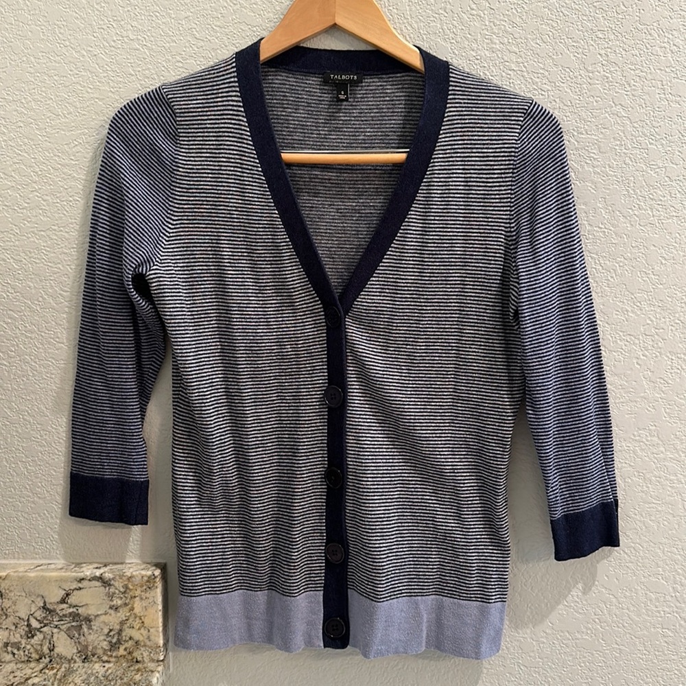 Talbots striped cardigan